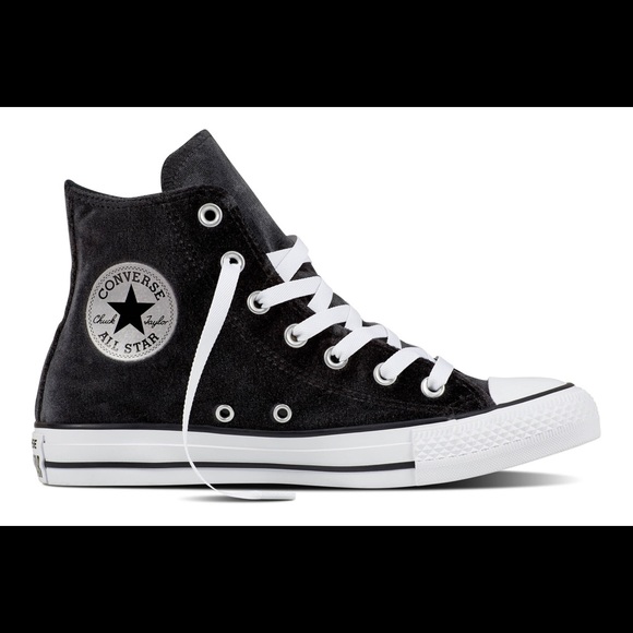 Converse Shoes - NWT Converse Chuck Taylor’s High Tops Black Velvet